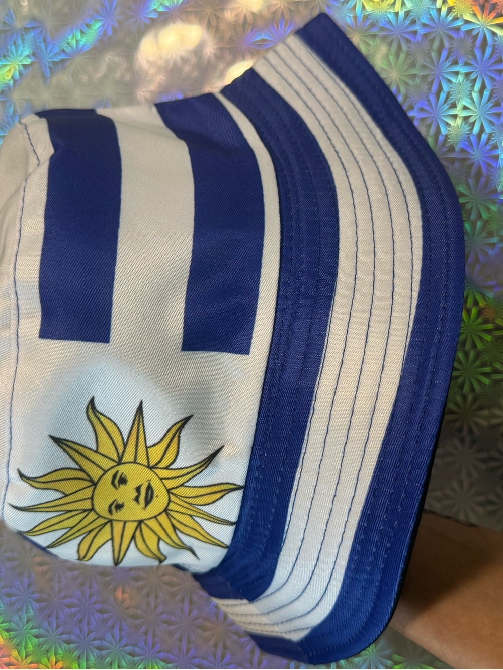Uruguay Blue & White Sun Graphic Trucker Hat